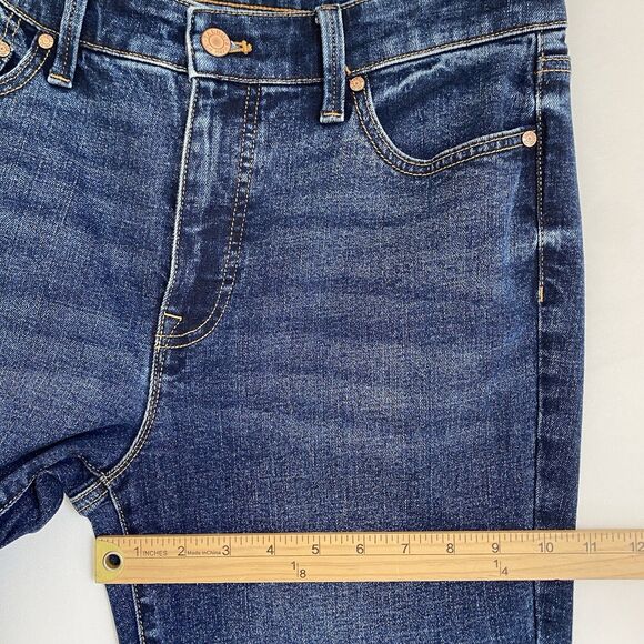 Talbots Barely Boot Jeans Size 8 Blue Dark Wash Denim High Rise Straight Stretch - Picture 8 of 12